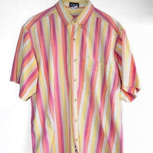 Vintage colorful striped button up